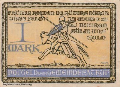 Allemagne 1 Mark - Satrup - Notgeld - 1921