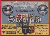 Allemagne 1 Mark - Steinfeld - Notgeld - 1921