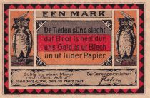 Allemagne 1 Mark - Tonndorf-Lohe - Notgeld - 1921