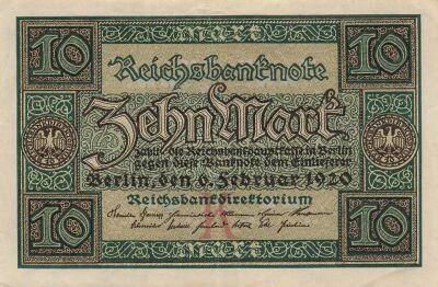 Allemagne 10 Mark - 06-02-1920 - P.67