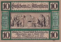 Allemagne 10 Pfennig - Allenstein - Notgeld - 1921