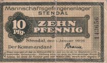 Allemagne 10 Pfennig - Camp de prisonniers de Stendal - 1917
