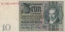 Allemagne 10 Reichsmark - Albrecht Duhrer - 1929 - S&eacute;rie Y