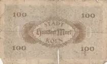 Allemagne 100 Mark - Ville de Cologne - Numéro 439621 - 1922