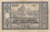 Allemagne 100 milliards de mark - Etat de Bamberg - Num&eacute;ro 10877 - 1923