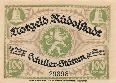 Allemagne 100 Pfennig - Rudolstadt - Notgeld - 1921