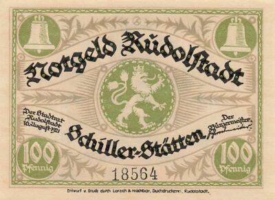 Allemagne 100 Pfennig - Rudolstadt - Notgeld - 1921