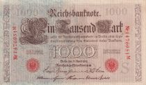 Allemagne 1000 Mark - Brun numérotation rouge - 1910 - 7 chiffres - Série M - P.44