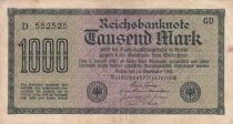 Allemagne 1000 Mark - Num&eacute;ro noir -  1922 - S&eacute;rie D-GD