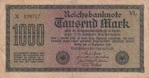 Allemagne 1000 Mark - Num&eacute;ro violet -  1922 - S&eacute;rie X-VL