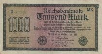 Allemagne 1000 Mark - Papier vert p&acirc;le - Num&eacute;ro vert - 1922 - S&eacute;rie G-MK