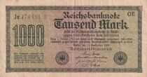 Allemagne 1000 Mark - Reichsbanknote - 1922 - Num&eacute;ro violet avec ast&eacute;risque (*) - S&eacute;rie Jg