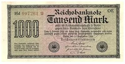 Allemagne 1000 Mark Vert, lilas - 1922 - s�rie Hd*-OE