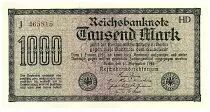 Allemagne 1000 Mark Vert, lilas - 1922 - série J HD