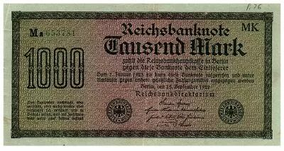 Allemagne 1000 Mark Vert, lilas - 1922 - s�rie Ma-MK