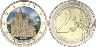 Allemagne 2 Euros - Bavi�re - Coloris�e - G (Karlsruhe) - 2012