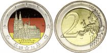 Allemagne 2 Euros - Cathédrale de Cologne - Colorisée -  F Stuttgart - 2011