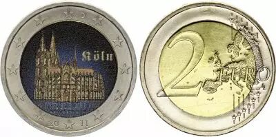 Allemagne 2 Euros - Cath�drale de Cologne - Coloris�e - J Hambourg - 2011