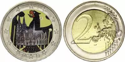 Allemagne 2 Euros - Cath�drale de Cologne - Coloris�e - J Hambourg - 2011