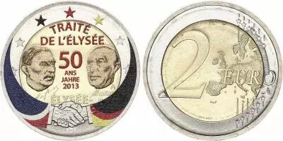 Allemagne 2 Euros - Trait� de l\'Elys�e - Coloris�e - A (Berlin) - 2013