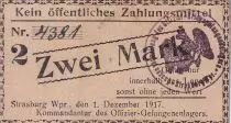 Allemagne 2 Mark - Occupation de Strasbourg - 1917