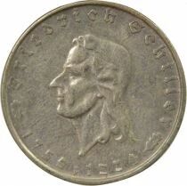Allemagne 2 Reichsmark Argent, Friedrich Schiller - 1934 F Stuttgart