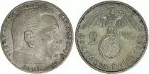 Allemagne 2 Reichsmark Swastika - Hindenburg 1936-1939 Argent