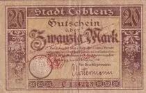Allemagne 20 Mark - Coblence - 1918 - S&eacute;rie C