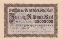 Allemagne 20 Millions de Mark - Bayerische staatsbank - 1923 - Numéro 327003