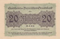 Allemagne 20 Millions de Mark - Bayerische staatsbank - 1923 - Numéro 327003