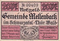 Allemagne 20 Pfennig - Mellenbach - Notgeld - 1921