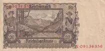 Allemagne 20 Reichsmark - Jeune femme - Paysage - 1939 - Lettre N - P.185