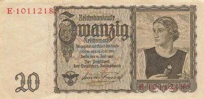 Allemagne 20 Reichsmark - Reichsbanknote - 16-06-1939 - P.185