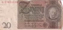 Allemagne 20 Reichsmark - Werner Von Siemens - 1929 - Série G avec numéros différents
