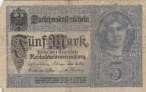 Allemagne 5 Mark - Femme, couronne - 1917 - S&eacute;rie L - P.56b