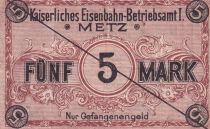 Allemagne 5 Mark - Marron-  Ville de Metz - 1917