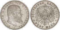 Allemagne 5 mark, Wilhelm II , Roi de Wurttenberg - 1900 F