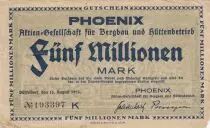 Allemagne 5 Millions de Mark - Etat de Dusseldorf - 1925 - Num&eacute;ro 193397