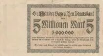 Allemagne 5 millions de Mark - Ville de Bayern - Num&eacute;ro 285254 -1923