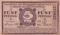 Allemagne 5 Pfennig - Camp de prisonniers de Francfort - 1917