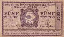 Allemagne 5 Pfennig - Camp de prisonniers de Francfort - 1917
