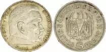 Allemagne 5 Reichsmark - Hindenburg - 1935 F Stuttgart - Argent