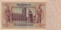 Allemagne 5 Reichsmark - Jeune homme - 1942 - Lettre E - P.186