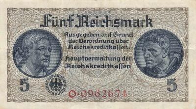 Allemagne 5 Reichsmark - ND (1940-1975) - P.R138