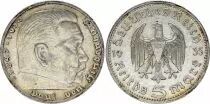 Allemagne 5 Reichsmark Hindenburg 1935 D Munich - Argent - TTB - KM.86