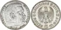 Allemagne 5 Reichsmark Hindenburg 1936 A Berlin - Argent - TTB - KM.86