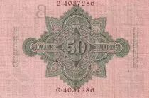 Allemagne 50 Mark - Vert & Rose - 1908 - S&eacute;rie C - 7 digit - P.41