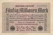 Allemagne 50 millions de Mark - Reichsbanknote - S&eacute;rie GE-45 - 1923