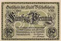 Allemagne 50 Pfennig - Bischolsheim v. Rh&ouml;n - Notgeld - 1921