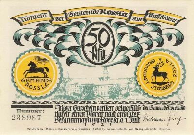 Allemagne 50 Pfennig - Rossla - Notgeld - 1921